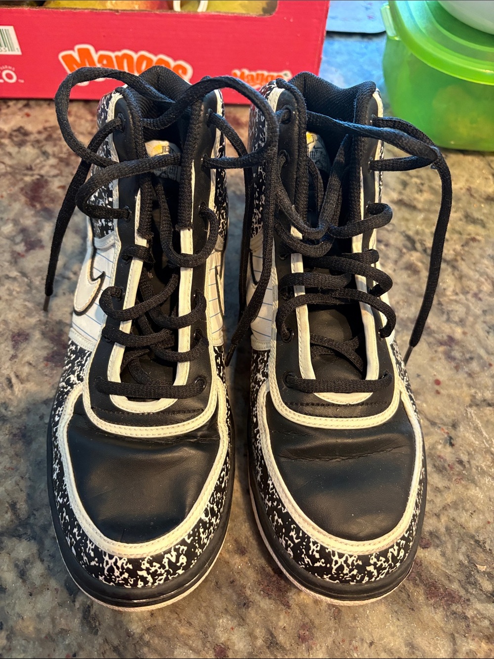 Nike Kids Black and White High-Top Sneakers